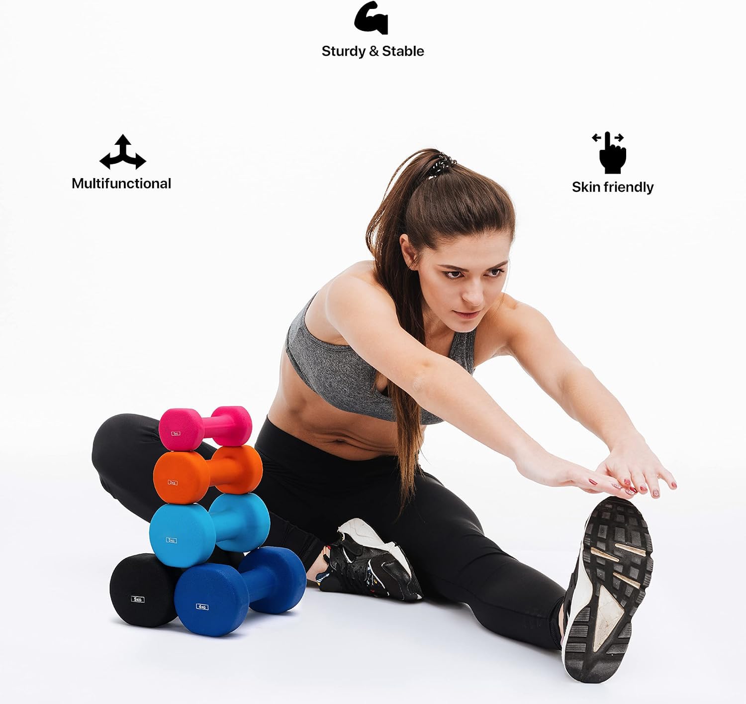 AB Neoprene Dumbbell Set - 2 Pack Non-Slip Weights for Home Gym, Strength Training & Fitness Workouts | Perfect for Beginners, Yoga, HIIT & Full-Body Exercises