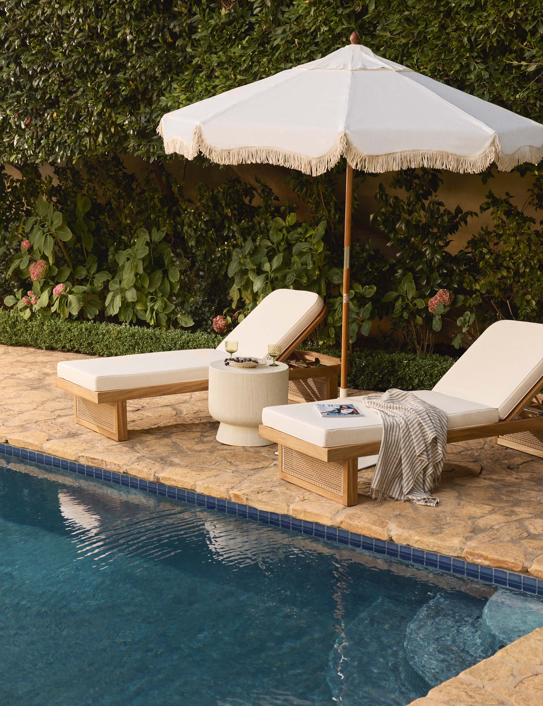 Anson Indoor Outdoor Chaise Lounge Chair - Modern Patio Furniture for Poolside, Garden, and Backyard Relaxation