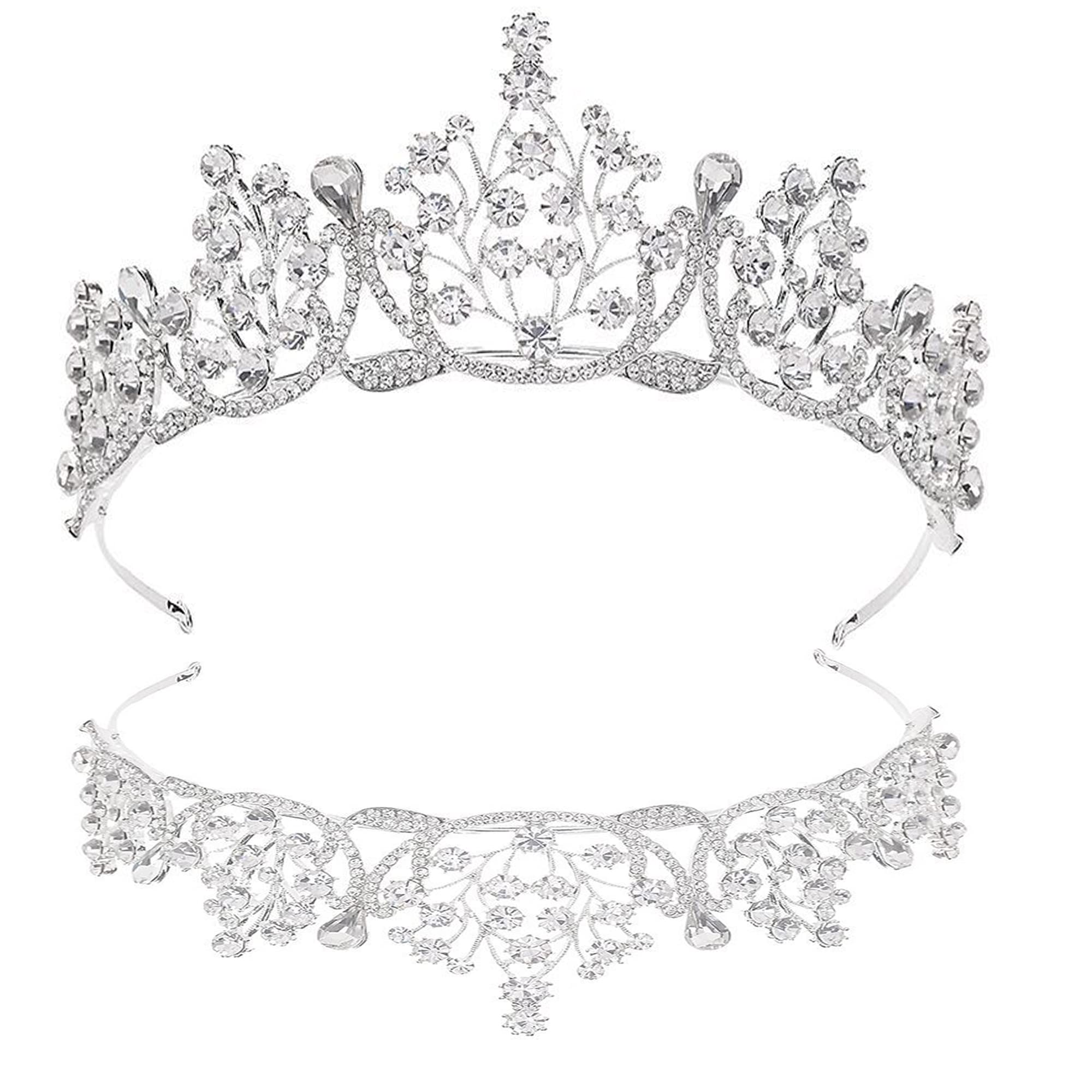 Sparkling Crystal Rhinestone Wedding Tiara - Elegant Princess Bridal Crown Headband for Brides, Bridesmaids & Stage Performances | Perfect for Weddings, Proms & Special Events