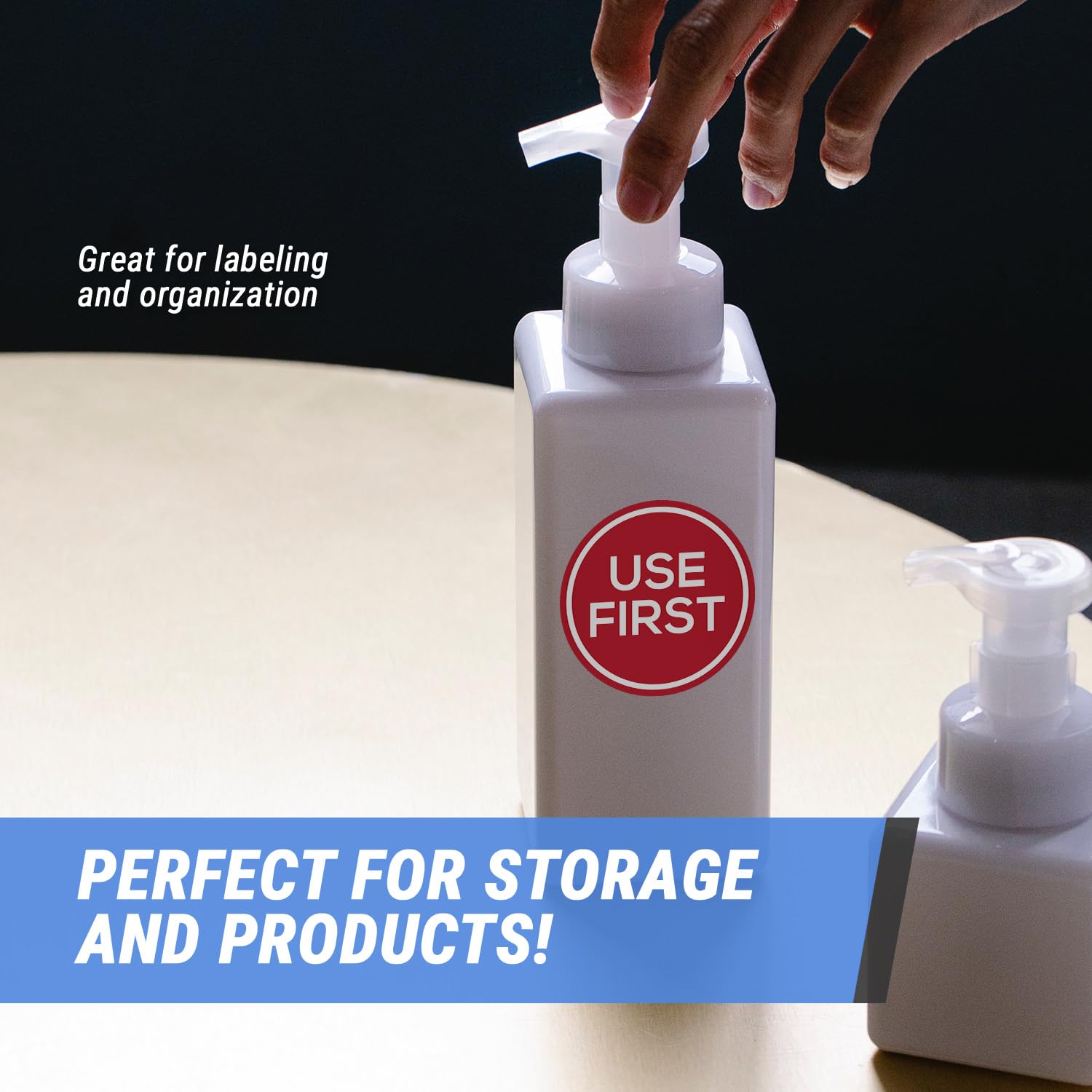 First In First Out Stickers - 2 Inch Red Round Labels (300 Pack) - FIFO Inventory Stickers for Retail, Quality Control, Storage | Perfect for Warehouse Organization, Food Rotation & Product Dating