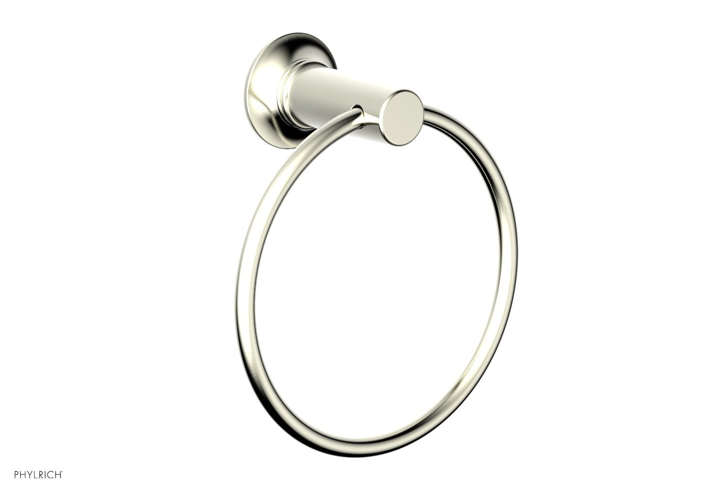 HEX MODERN 501 75 Brushed Nickel Towel Ring - Bathroom Towel Holder for Modern & Contemporary Home Decor