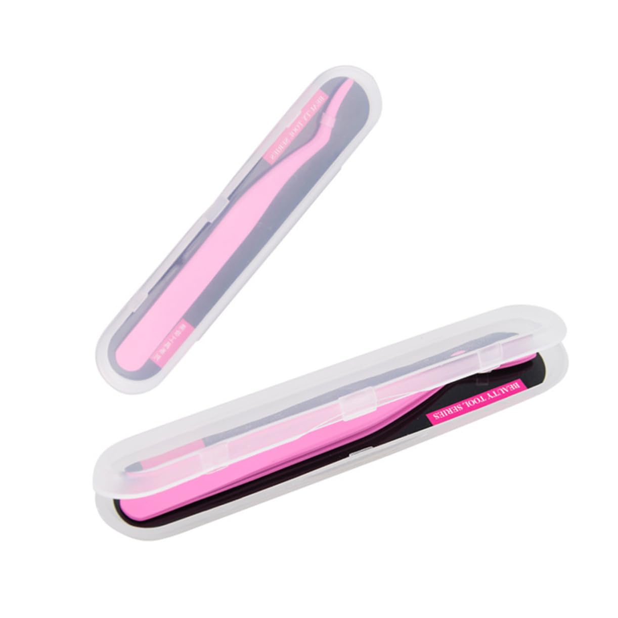 Stainless Steel Anti-Static Eyelash Clips for Fake Lashes - Pink Makeup Tools for Professional & Home Use | Perfect for Lash Extensions, Strip Lashes Application & Makeup Organization