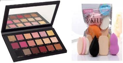 VELORA Rose Gold Eyeshadow Palette & 6-Piece Beauty Blender Set - Perfect for Makeup Artists & Everyday Glam Looks