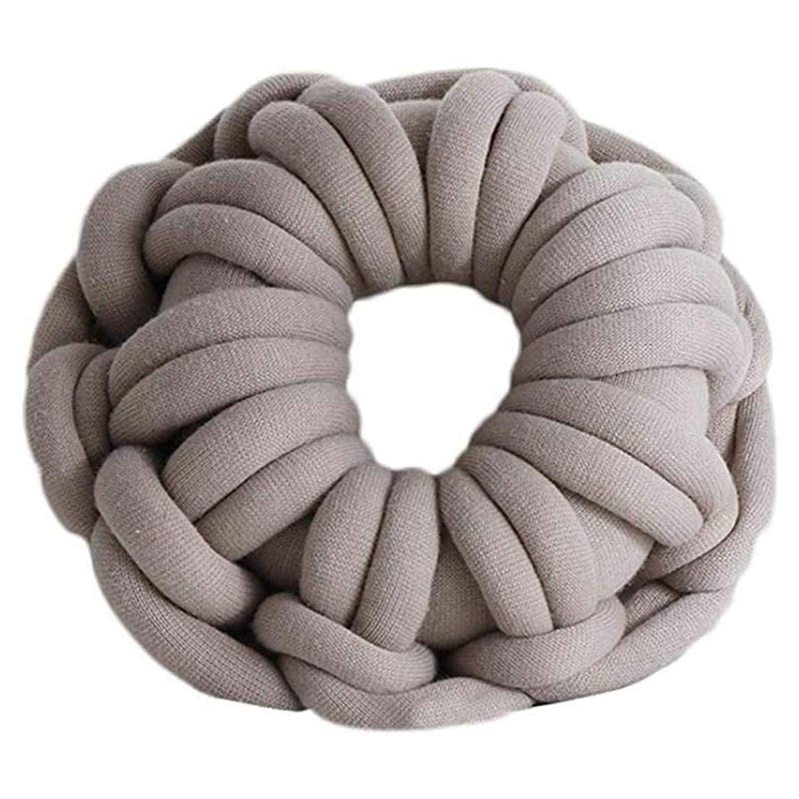 Round Donut Pillow - Braided Weave Throw Pillow for Bed & Sofa, Soft Plush Knot Cushion, Decorative Home Accent - Perfect for Living Room, Nursery, or Office Decor