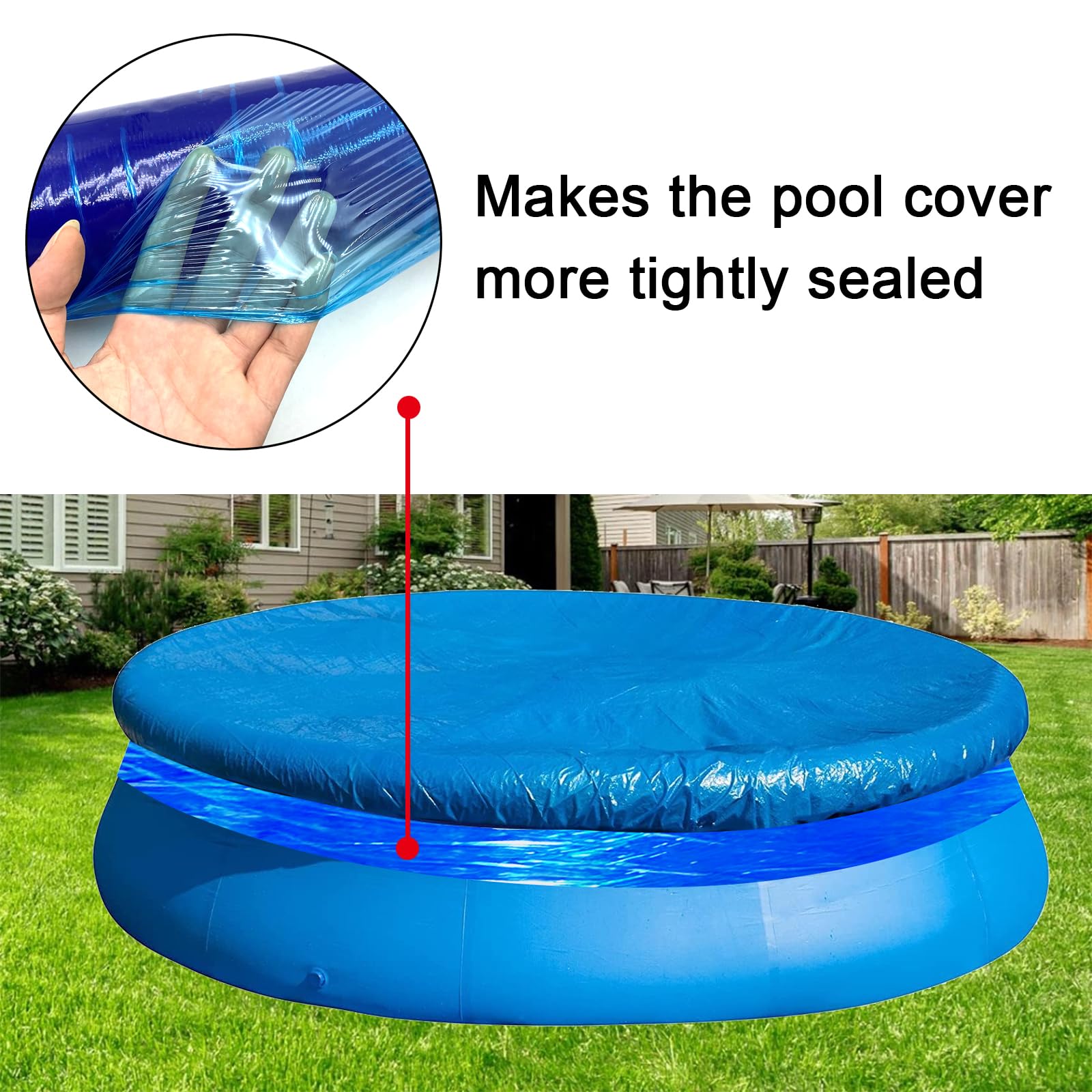 500ft Winter Pool Cover Seal Wrap - Windproof Stretchable Above Ground Pool Cover Sealer | Keeps Pool Clean & Debris-Free | Blue Heavy-Duty Pool Protection | Perfect for Winterizing & Protecting Above Ground Pools from Leaves, Snow & Wind