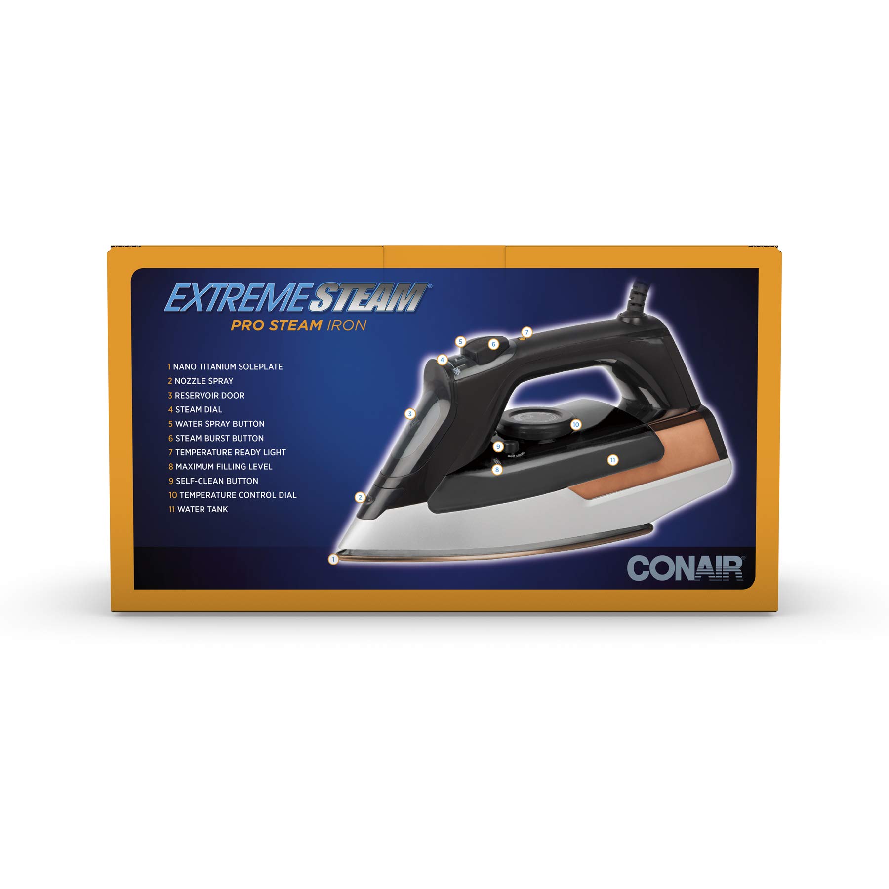 Conair ExtremeSteam 1875 Watt Professional Steam Iron for Clothes - Powerful Garment Steamer for Home & Travel, Perfect for Wrinkles Removal on Shirts, Dresses & Suits