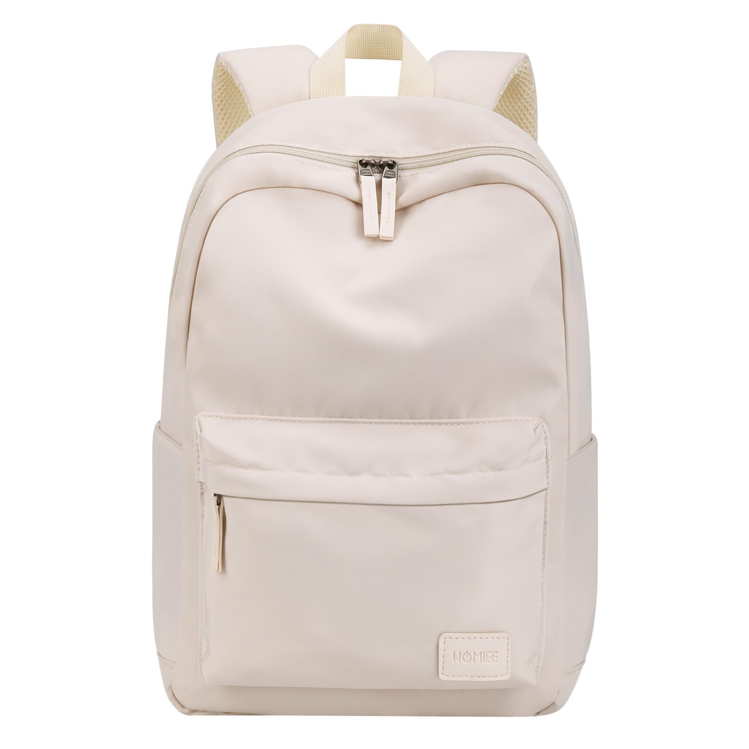 HOMIEE Lightweight Casual Laptop Backpack for 15.6 Inch Laptop - Water-Resistant Unisex College Backpack for Work, Travel & School - Cute Beige Daypack for Students & Professionals