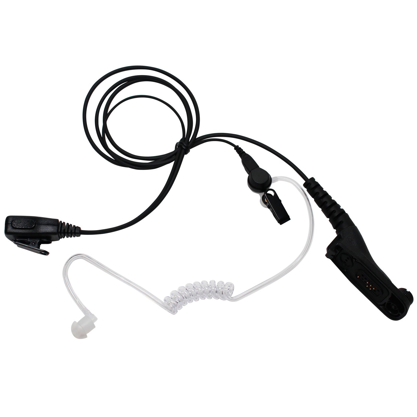 Motorola APX6000 P25 FBI Earpiece Replacement with PTT Microphone - Acoustic Earphone for Motorola APX6000 P25 Two-Way Radio - Security Surveillance Headset for Law Enforcement & First Responders - Perfect for Police, FBI Agents & Tactical Operations