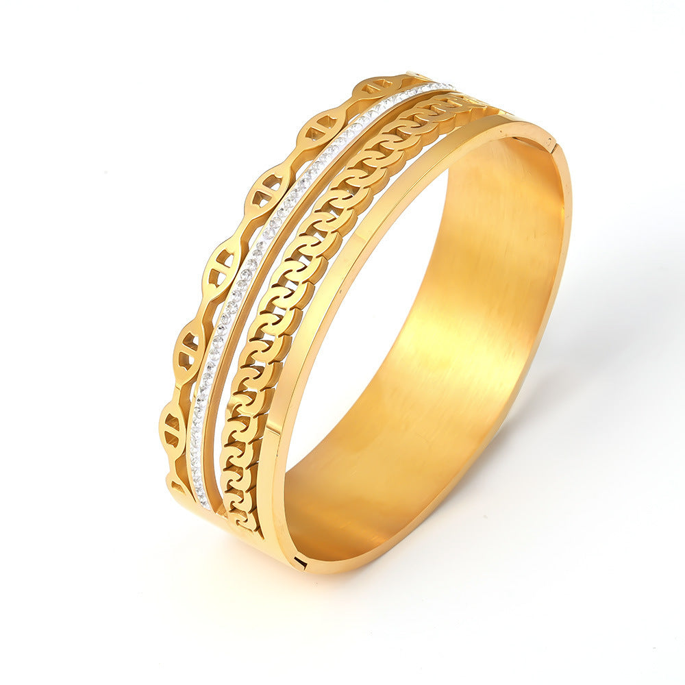18K Gold Plated Czech Diamond Bracelet for Women - Elegant Cubic Zirconia Tennis Bracelet - Perfect for Weddings, Parties & Special Occasions
