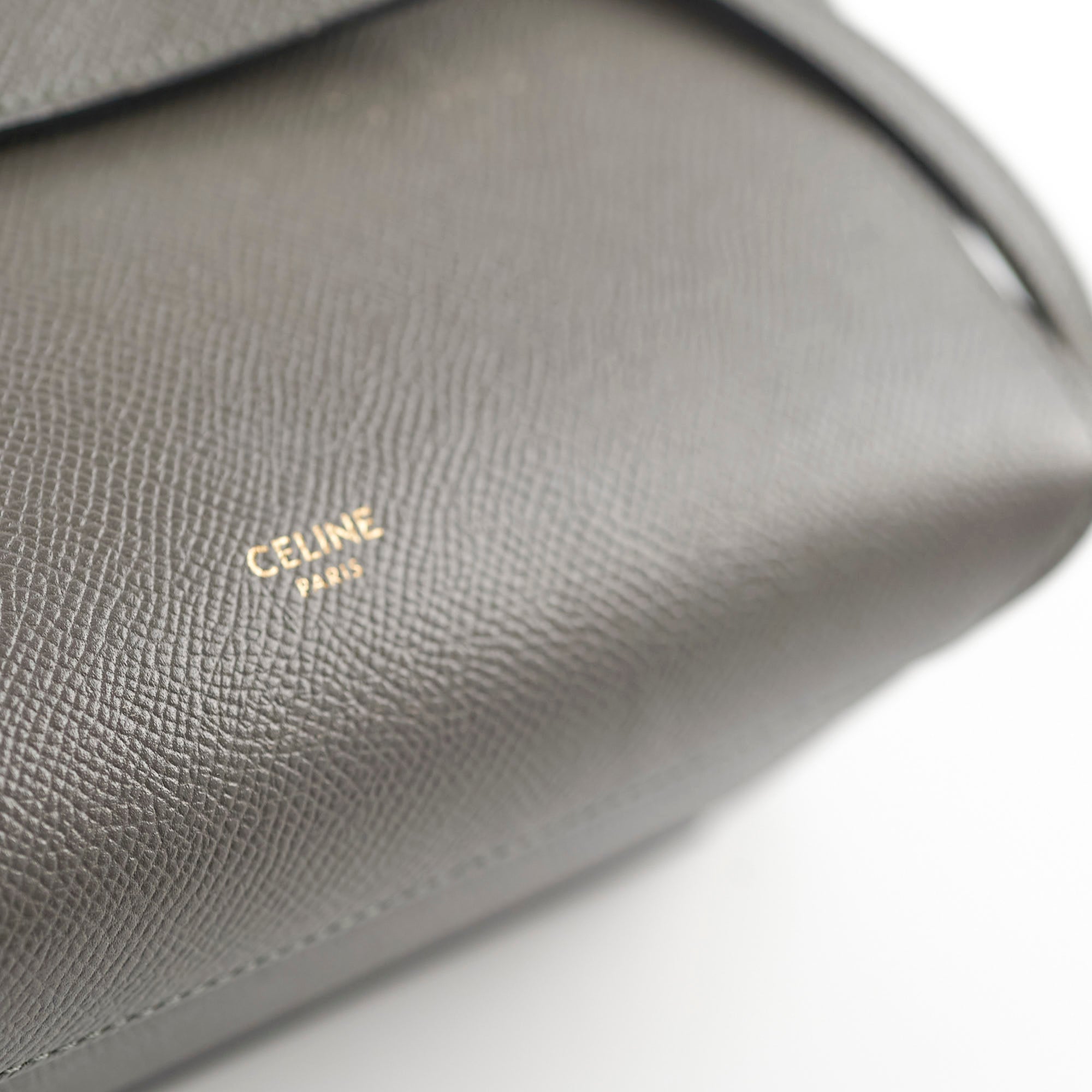 Celine Nano Grained Calfskin Belt Bag in Dark Grey - Stylish Crossbody Purse for Women, Perfect for Everyday Use, Travel & Night Out