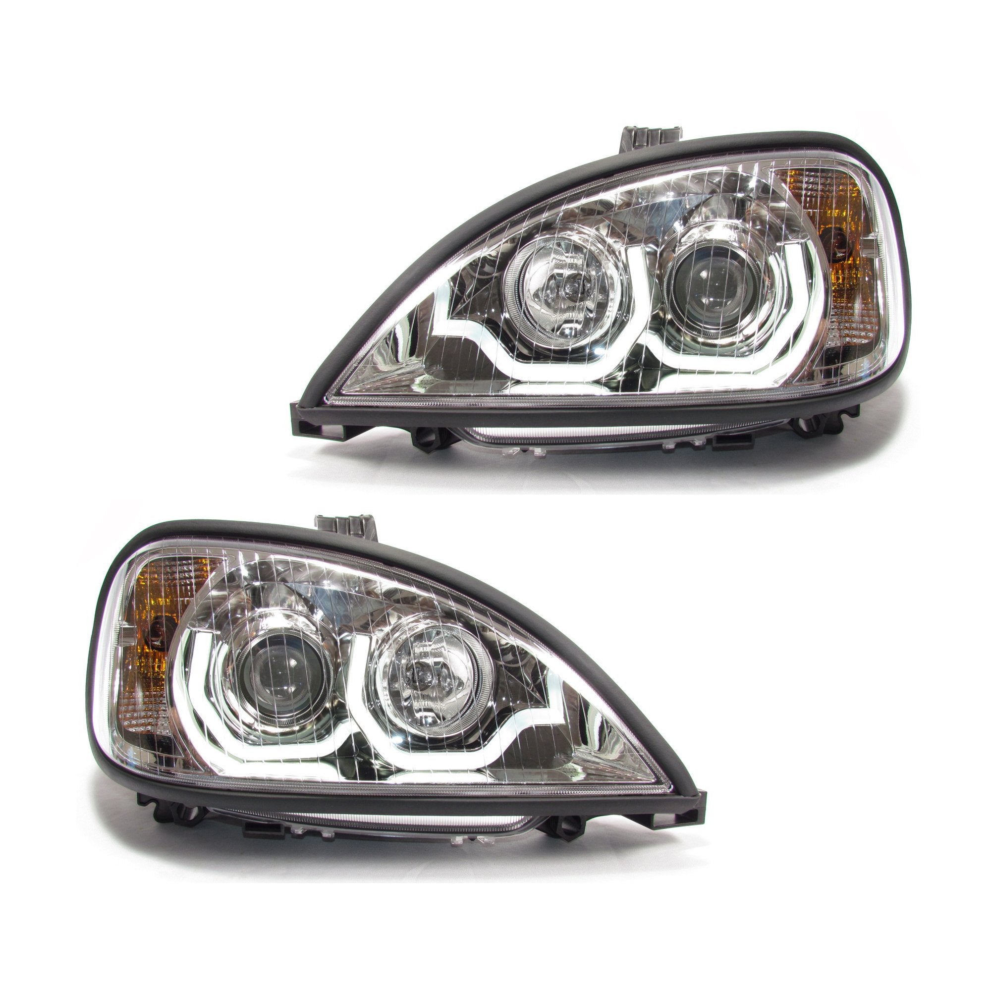 Freightliner Columbia Chrome Housing Projector Headlights - High Performance LED Headlights for Trucks | Perfect for Night Driving & Off-Road Use