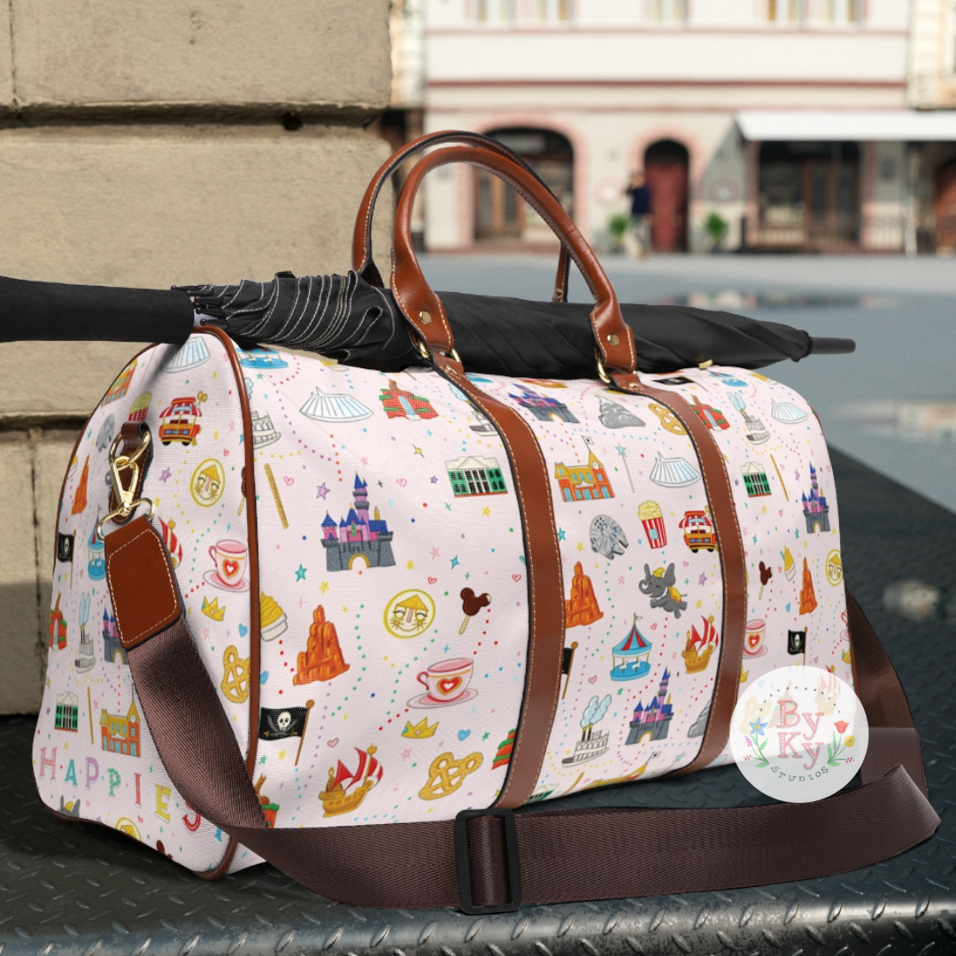 **PREORDER: Happiest Place Waterproof Duffle Bag – Lightweight, Durable Travel & Gym Bag for Men & Women – Perfect for Beach, Camping & Sports**