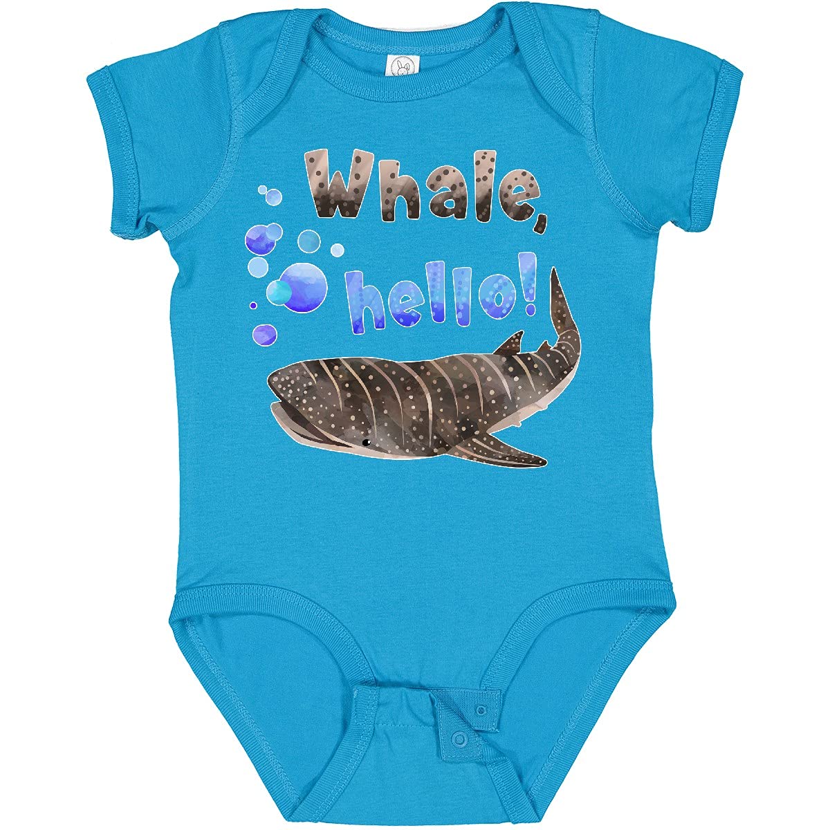 Inktastic Whale Hello Cute Whale Shark with Bubbles Baby Bodysuit - Adorable Ocean-Themed Outfit for Infants, Toddler Gifts, Beach & Pool Party Wear