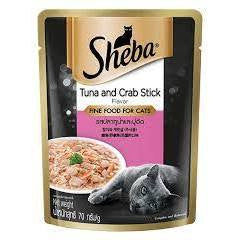 Sheba Premium Wet Cat Food Pouches - Nutrient Rich, Grain Free, 24 Pack (70g Each) - Perfect for Adult Cats & Kittens, Ideal for Mealtime & Travel
