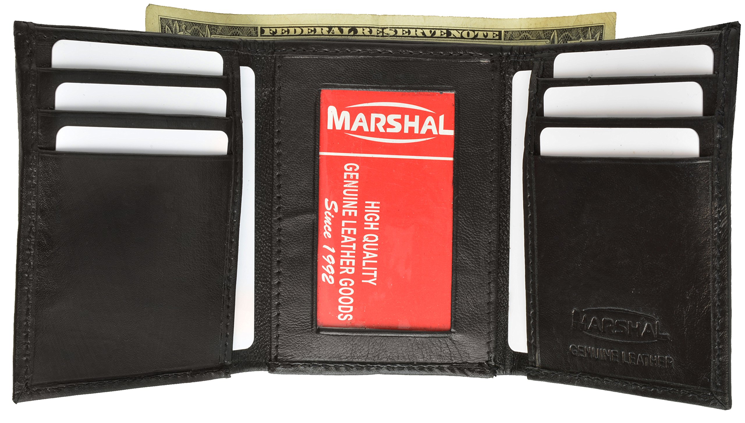 Premium Genuine Leather Men's Trifold Wallet with RFID Protection & Zippered Coin Pocket - Slim Bifold Wallet for Cash, Cards & ID - Perfect for Business, Travel & Everyday Use