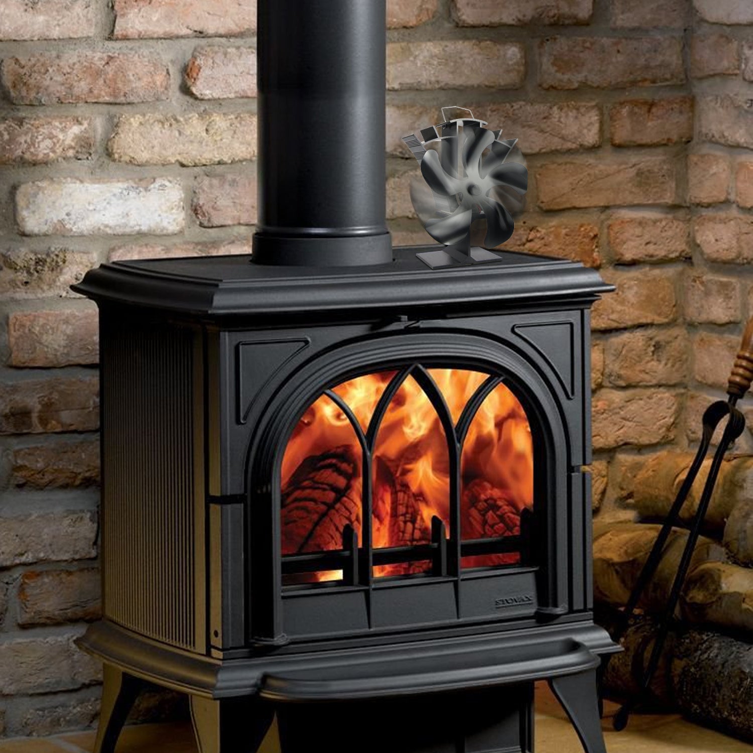 5 Blade Stove Fan VDST615B - Efficient Heat Circulation for Wood Burning Stoves, Fireplaces & Home Heating - Eco-Friendly & Silent Operation for Cozy Winter Nights