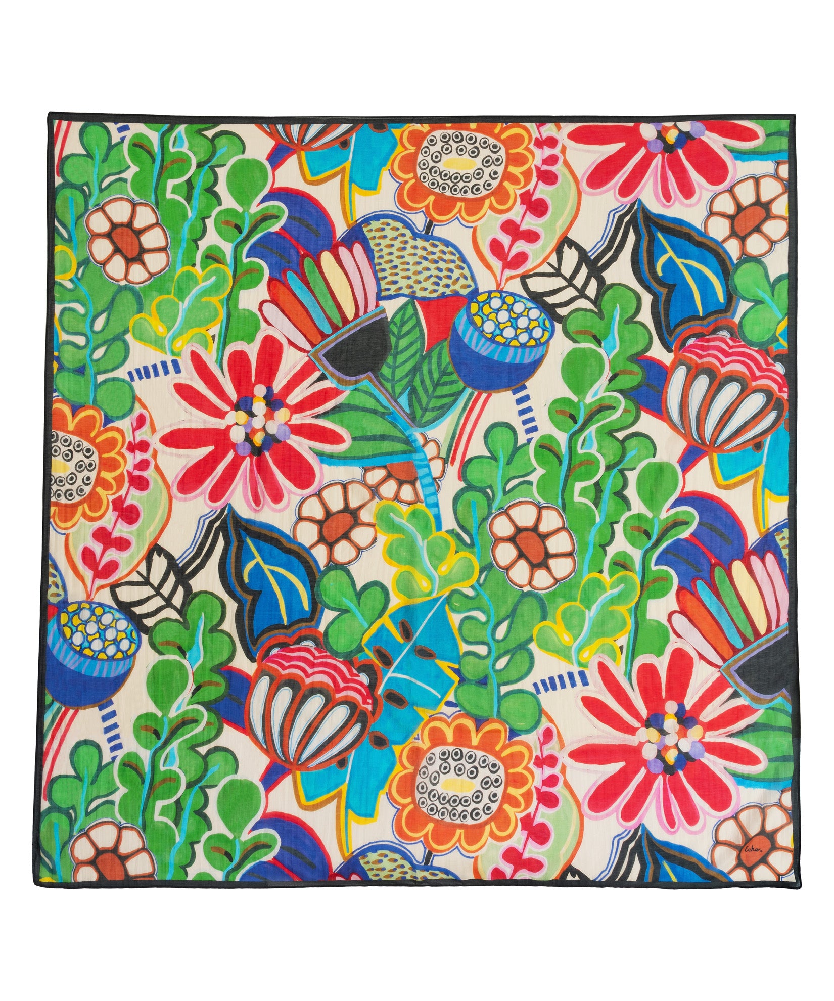 Elegant Floral Oversized Square Scarf - Soft Lightweight Fashion Accessory for Women - Perfect for Spring Outfits, Beach Cover-ups & Gift Giving