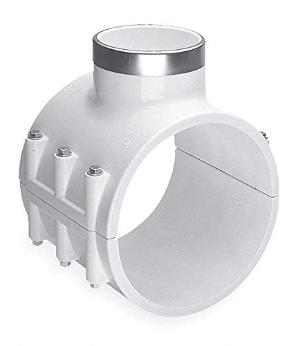 Sim Supply Saddle Clamp - 3 Inch Pipe Size with 2 Inch Outlet - PVC 466E-338-1 - Perfect for Plumbing, Irrigation & Water Supply Systems