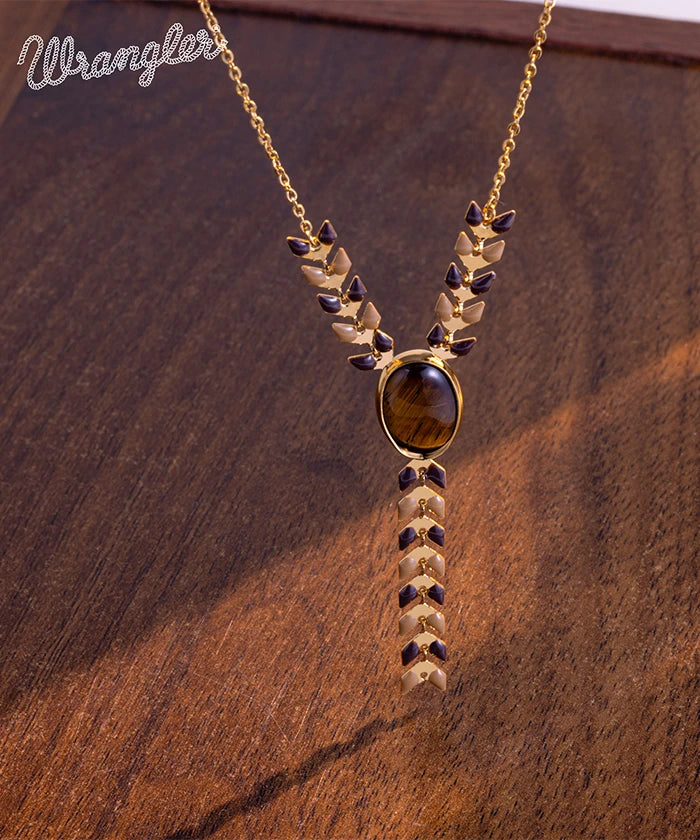 Wrangler Demeter’s Orb Onyx Necklace for Women - Elegant Black Gemstone Pendant Jewelry - Perfect for Gifts, Parties & Everyday Wear