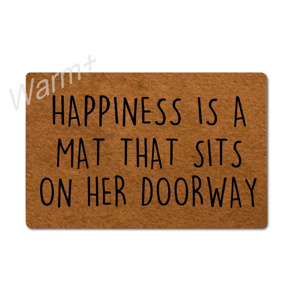 Happiness is A Doormat - Non-Slip Rubber Backed Welcome Mat 23.6