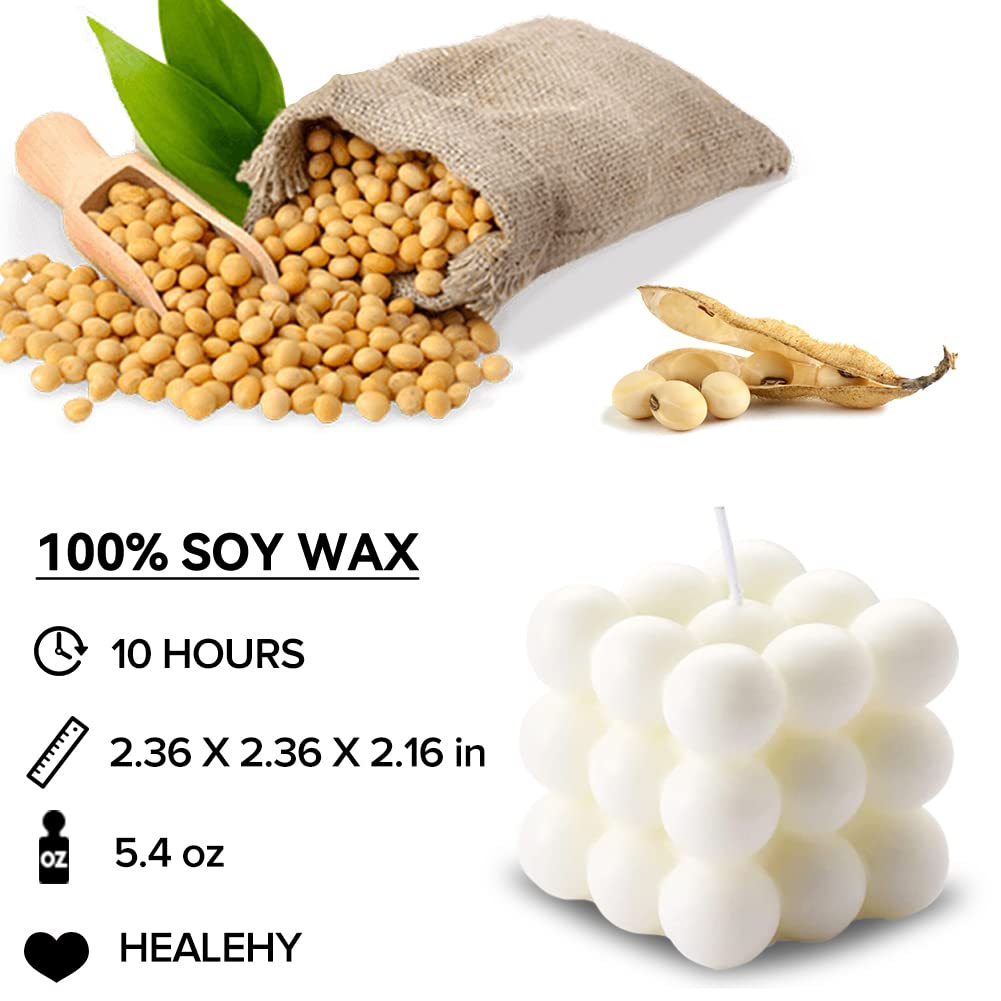 4 Pack Scented Bubble Cube Soy Wax Candles - 5.4 oz Aromatherapy Candles for Home Decor, Relaxing Gifts for Women | Perfect for Bedroom, Bathroom & Living Room Ambiance