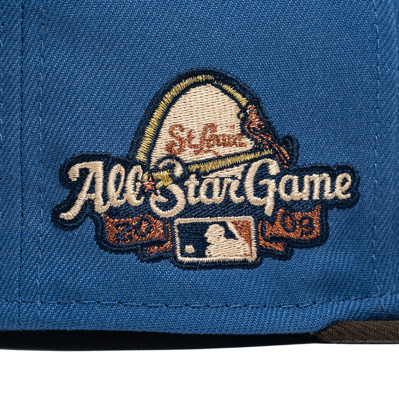 New Era x Politics St. Louis Cardinals 59FIFTY Fitted Hat - Indigo/Brown - Official MLB Baseball Cap for Men - Perfect for Games, Streetwear & Fan Collections
