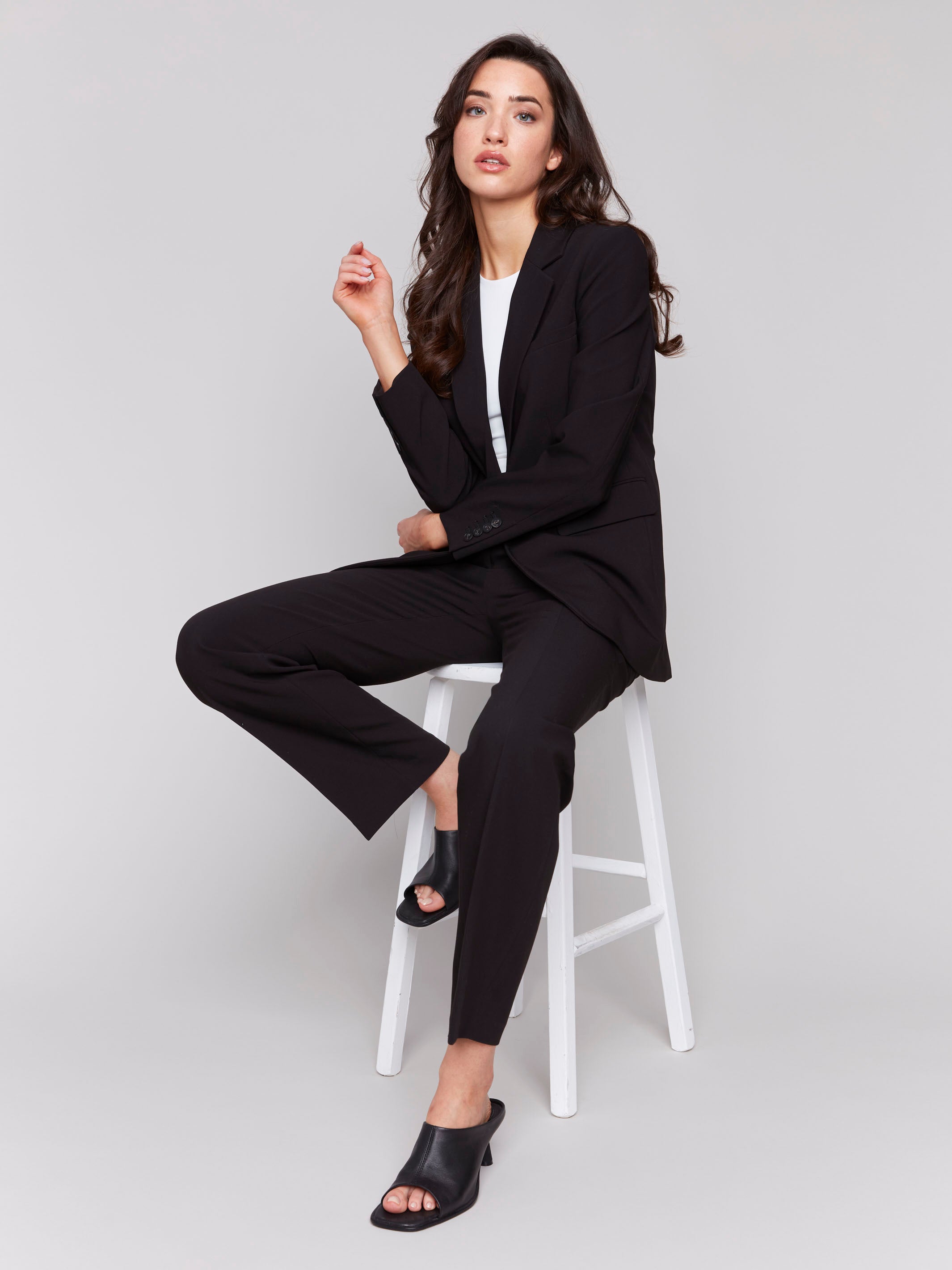 Straight Leg Pants for Women - Classic Black Trousers for Office, Business Casual & Everyday Wear