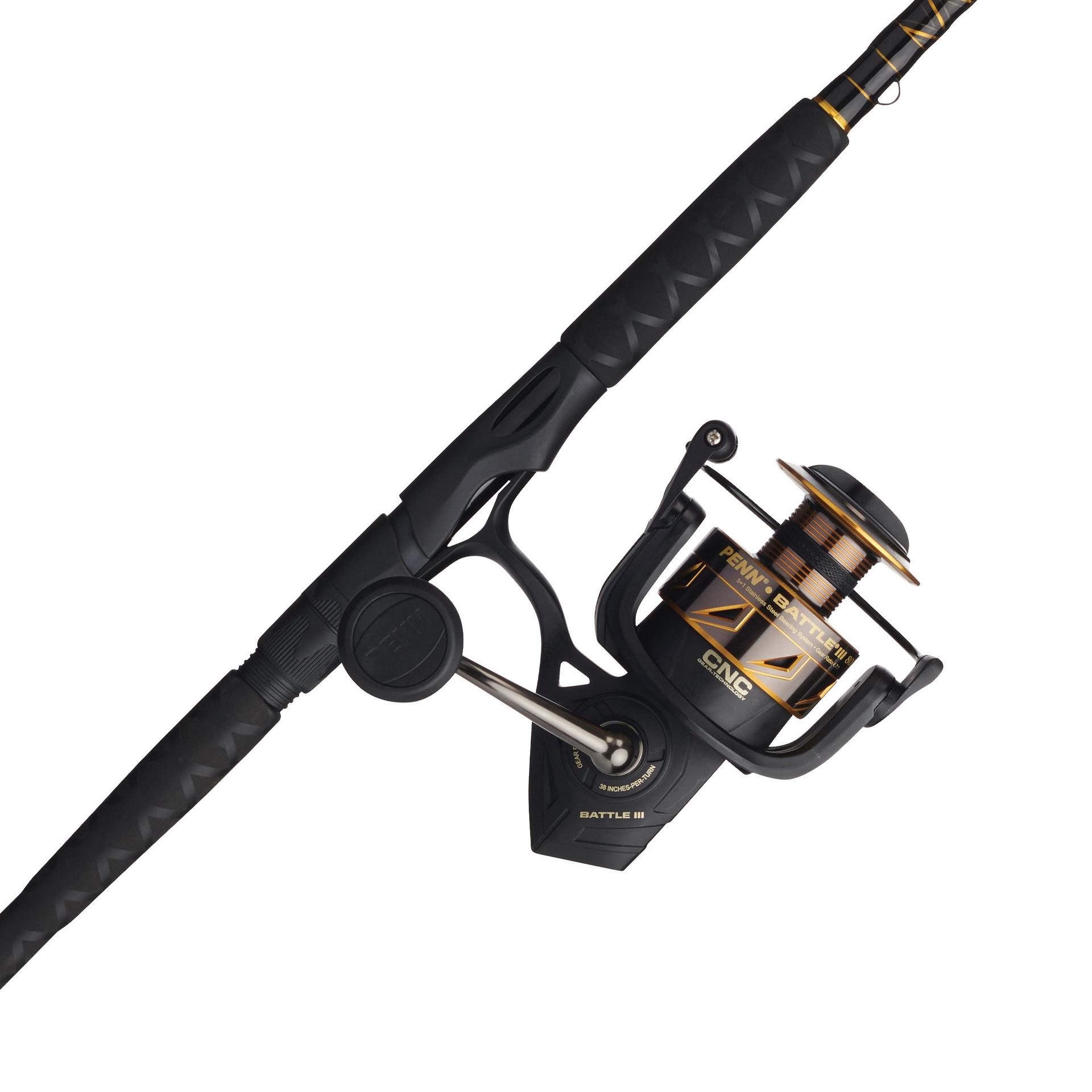 Battle® III Spinning Rod and Reel Combo - Premium Fishing Gear for Freshwater & Saltwater Anglers - Perfect for Bass, Trout, and Inshore Fishing Adventures