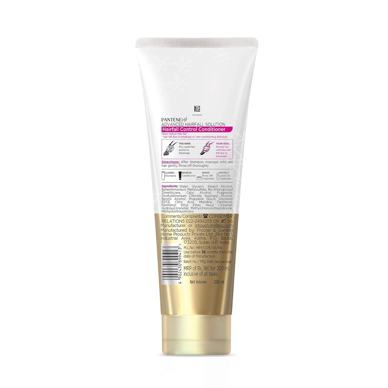 Pantene Advanced Hair Fall Solution Anti Hair Fall Conditioner 200ml - Strengthens & Reduces Hair Loss for Thicker, Healthier Hair - Perfect for Daily Hair Care Routine & Damaged Hair Repair