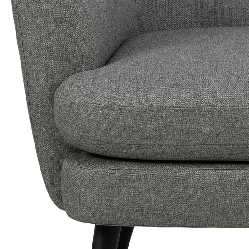 Modern KENDRA Lounge Chair with Footstool - Grey Accent Chair for Living Room, Bedroom, or Office - Comfortable Reading & Relaxation Chair for Home Decor