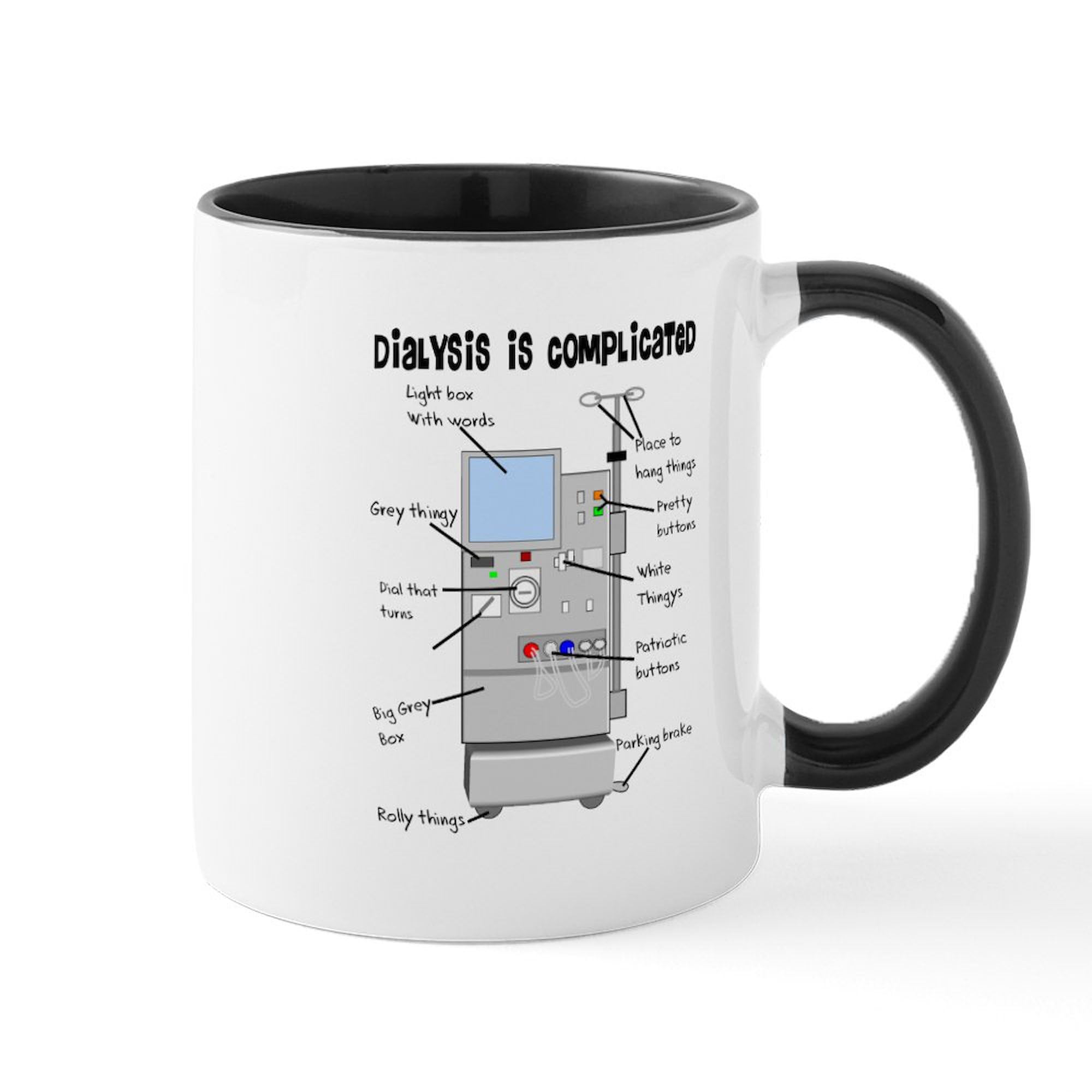 Dialysis Themed 11 oz (325 ml) Ceramic Coffee Mug - Perfect for Nurses, Patients & Medical Professionals - Great Gift for Healthcare Workers & Dialysis Awareness