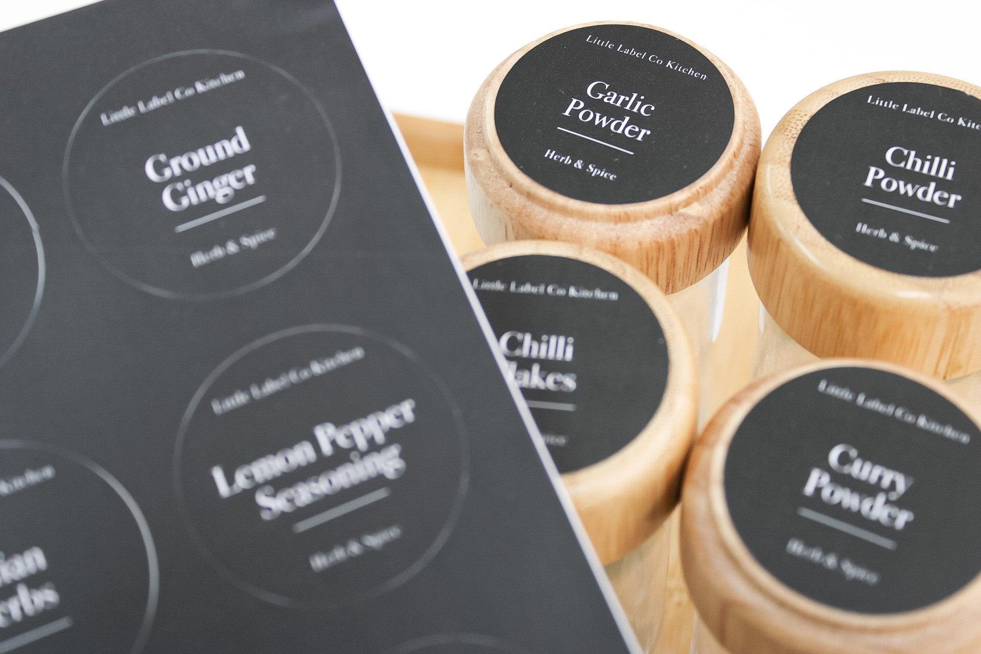 84-Pack Round Herb & Spice Labels - Waterproof & Durable Stickers for Kitchen Jars, Spice Racks & Pantry Organization - Perfect for Home Canning, DIY Gifts & Cooking Essentials