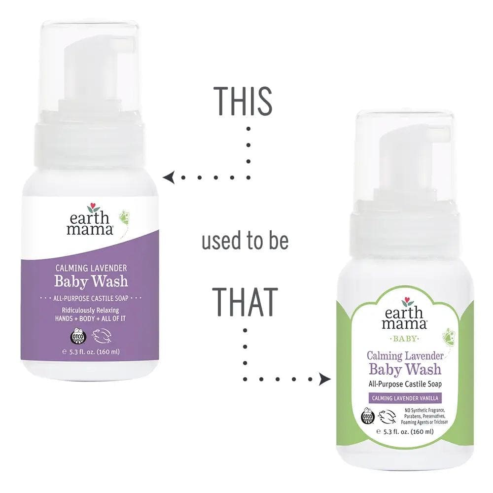 Earth Mama Organics Calming Lavender Castile Baby Wash - 10 oz | Natural & Organic Baby Body Wash for Sensitive Skin | Gentle Cleanser for Newborns, Infants & Toddlers | Perfect for Bath Time & Bedtime Routine