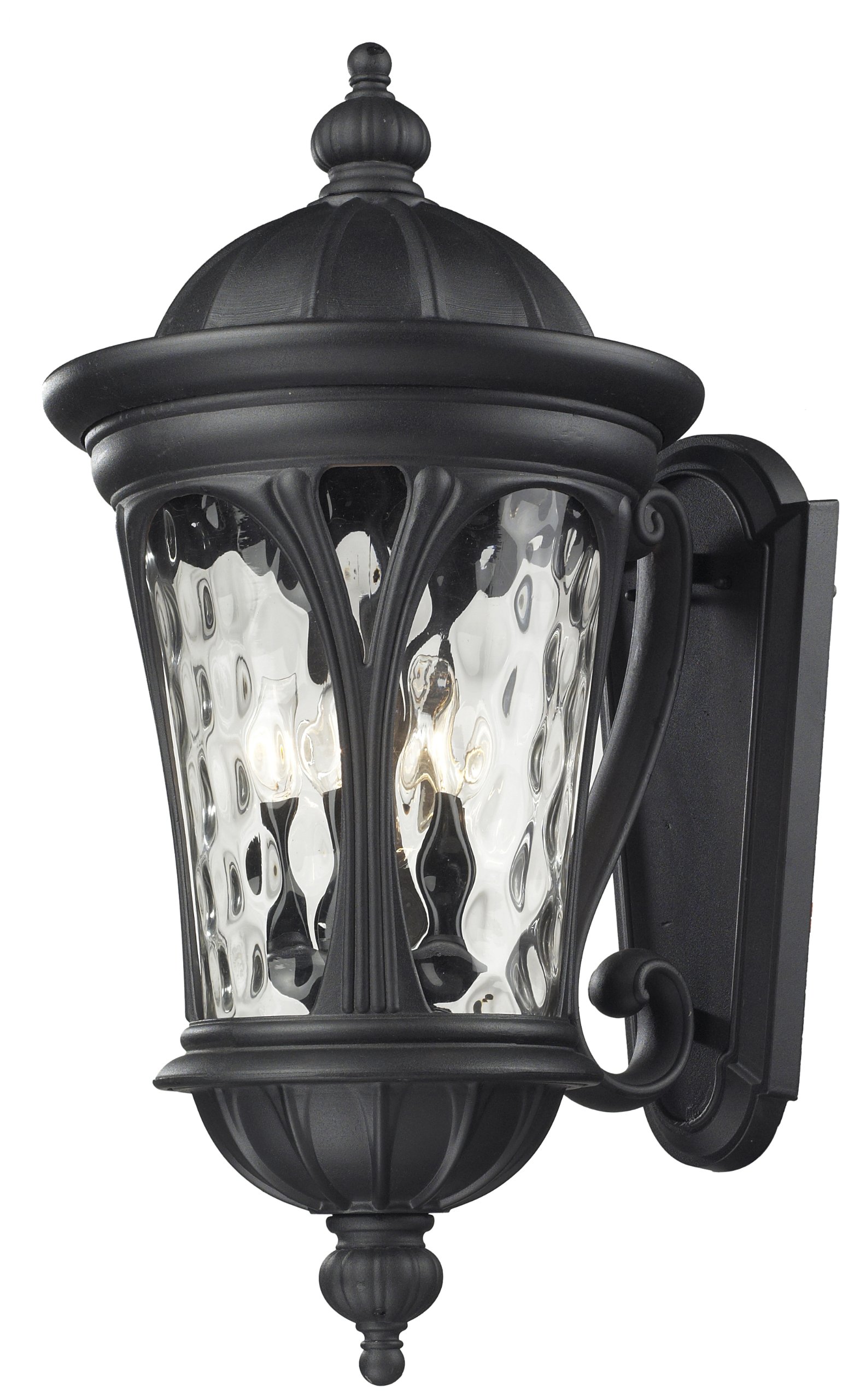 Z-Lite 543B-BK Black Candelabra Base Water Glass - Perfect for Chandeliers, Ceiling Fans & Decorative Lighting Fixtures