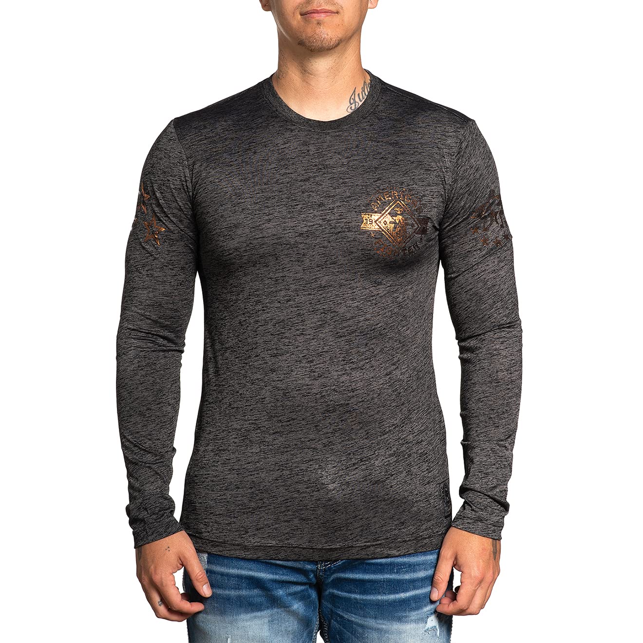 American Fighter Men's Long Sleeve T-Shirts - Comfortable Casual & Athletic Wear for Gym, Workout, and Everyday Use