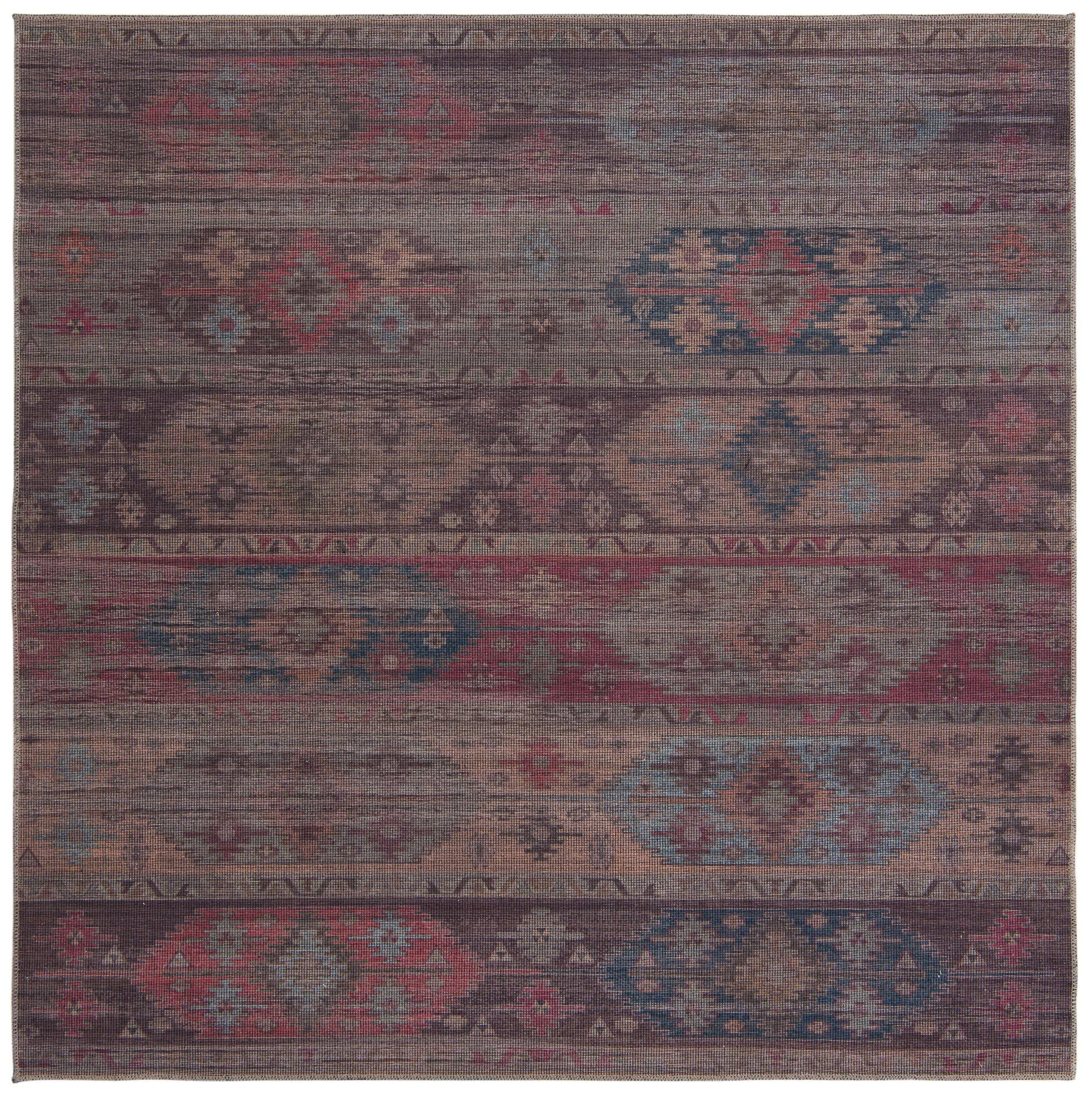 Washable 7x7 Ft Square Flatweave Rug - Sisu Collection by Rugs.com | Non-Slip Multi-Purpose Indoor Rug for Living Room, Kitchen, Entryway | Perfect for High Traffic Areas & Pet-Friendly Homes