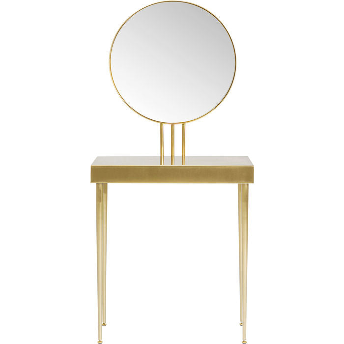 Curved Mirror with Console Table - 60