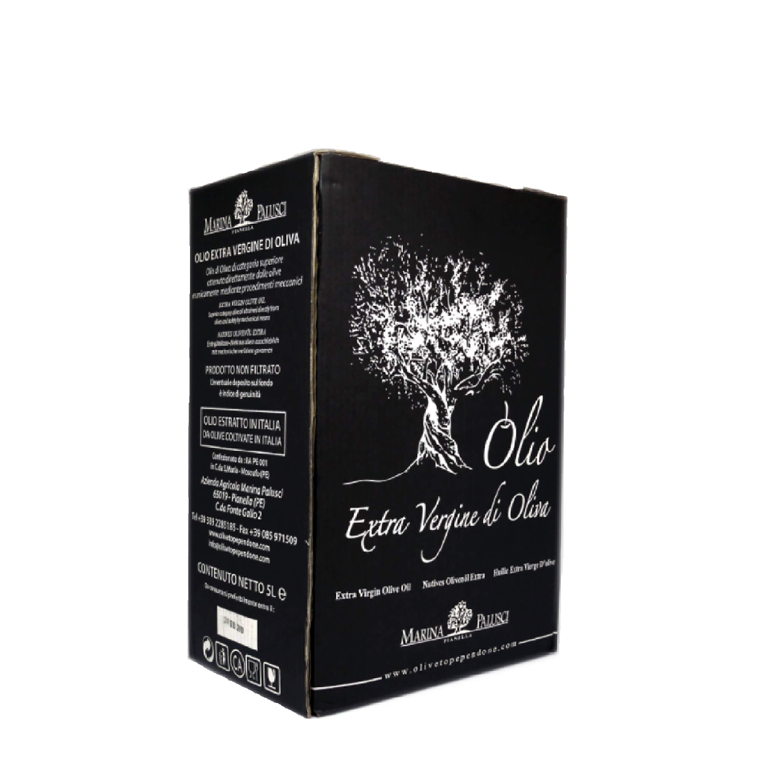 Premium Extra Virgin Olive Oil EVO Classico 5L Bag-in-Box - Marina Palusci | Cold-Pressed, First Cold Press | Perfect for Cooking, Salads & Gourmet Recipes