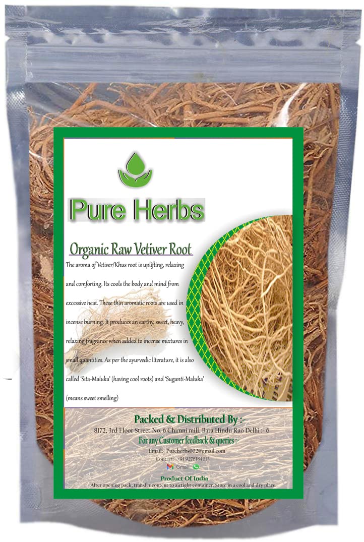 Organic Raw Vetiver Root (50g, 500g) - Pure Herbs for Aromatherapy, Skincare & Wellness - Natural Stress Relief & Sleep Aid