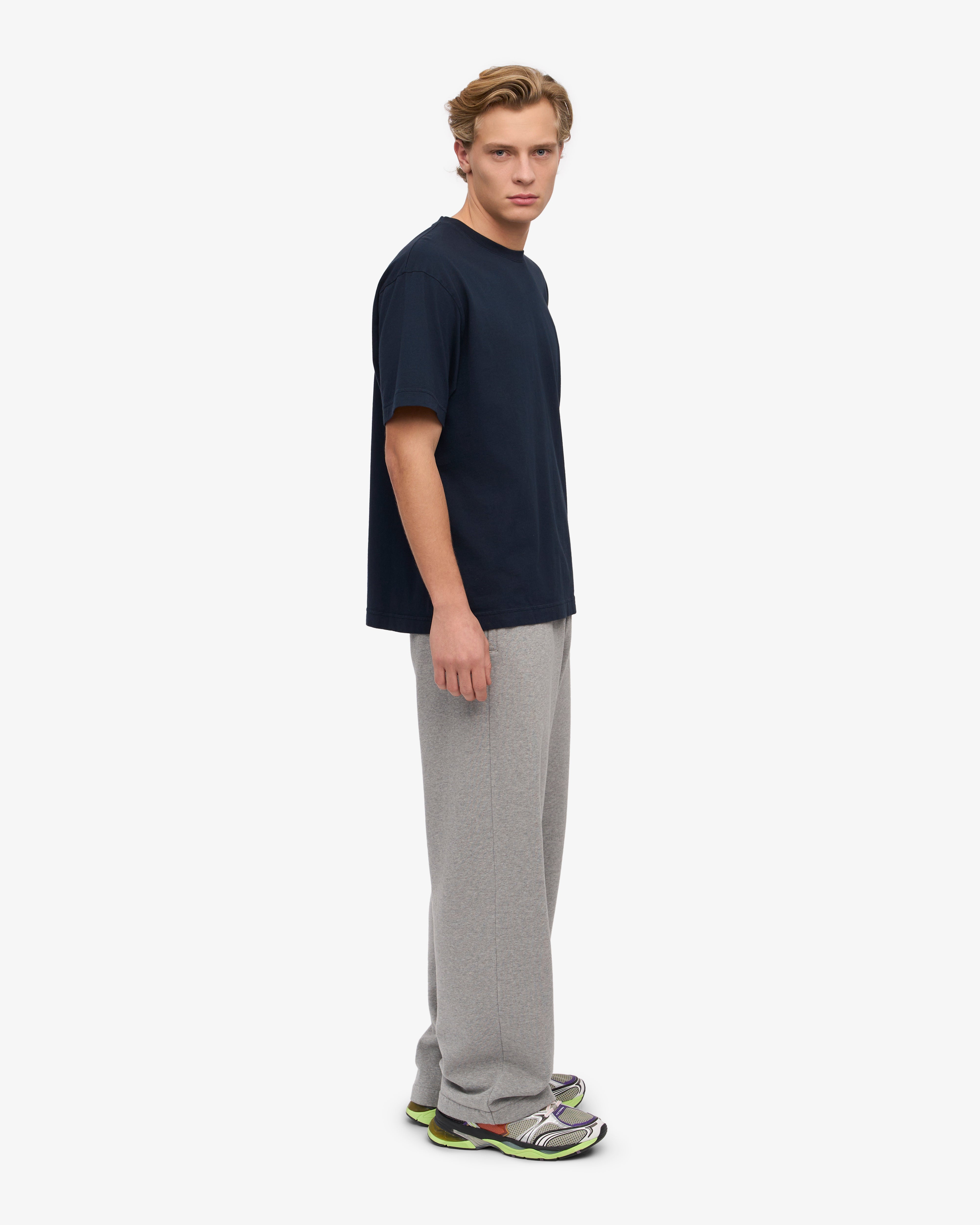 Organic Straight Leg Sweatpants for Women - Soft Heather Grey Cotton Joggers - Perfect for Yoga, Lounge & Casual Wear