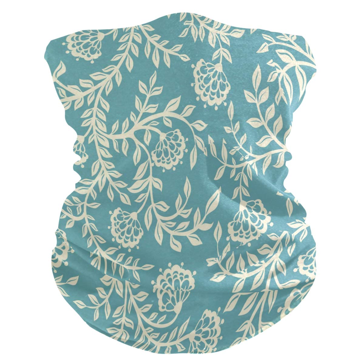 Vintage Floral Blue Bandana Face Mask & Neck Gaiter - Breathable Headband Sport Face Cover for Women & Men - Perfect for Running, Cycling, Hiking & Outdoor Activities