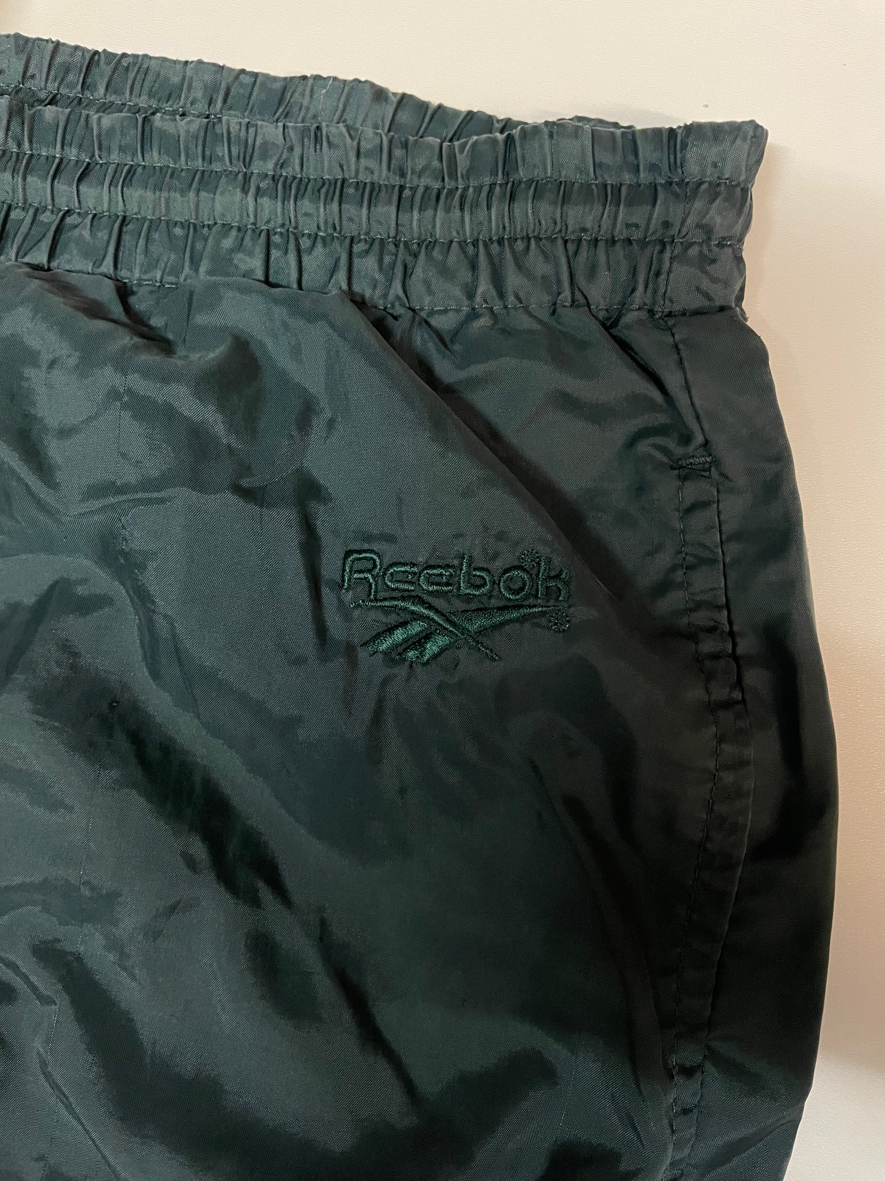 Reebok Vintage Track Pants - Nylon Water-Resistant Joggers, Baggy Fit Style #8791 | Perfect for Casual Wear, Gym, and Street Fashion