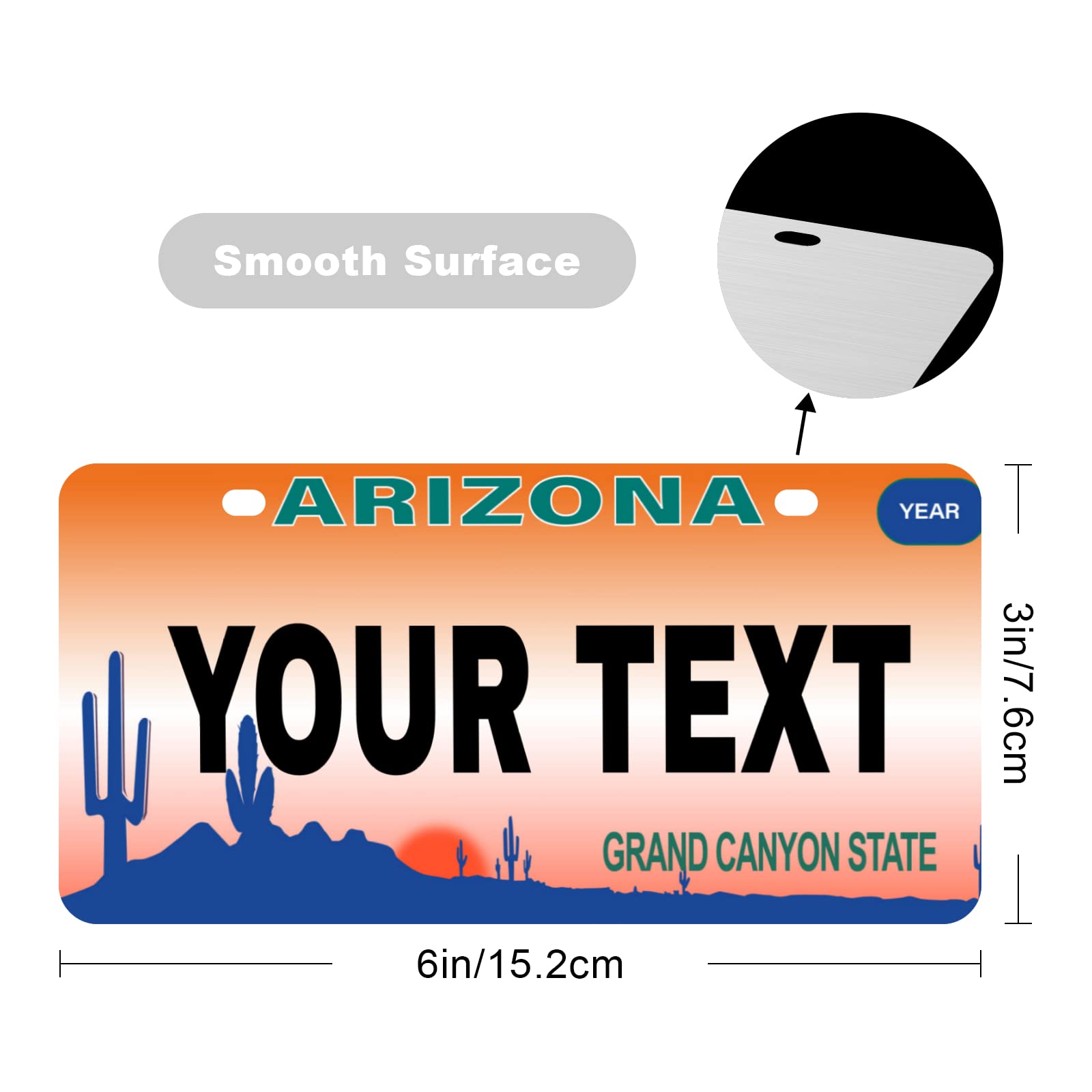 Custom Arizona Mini License Plate 6x3 Inch - Personalized Kids Toy Car, Bike, Scooter, Golf Cart, Motorcycle & ATV Decorative Plate - Perfect for Gifts, Room Decor & Vehicle Customization
