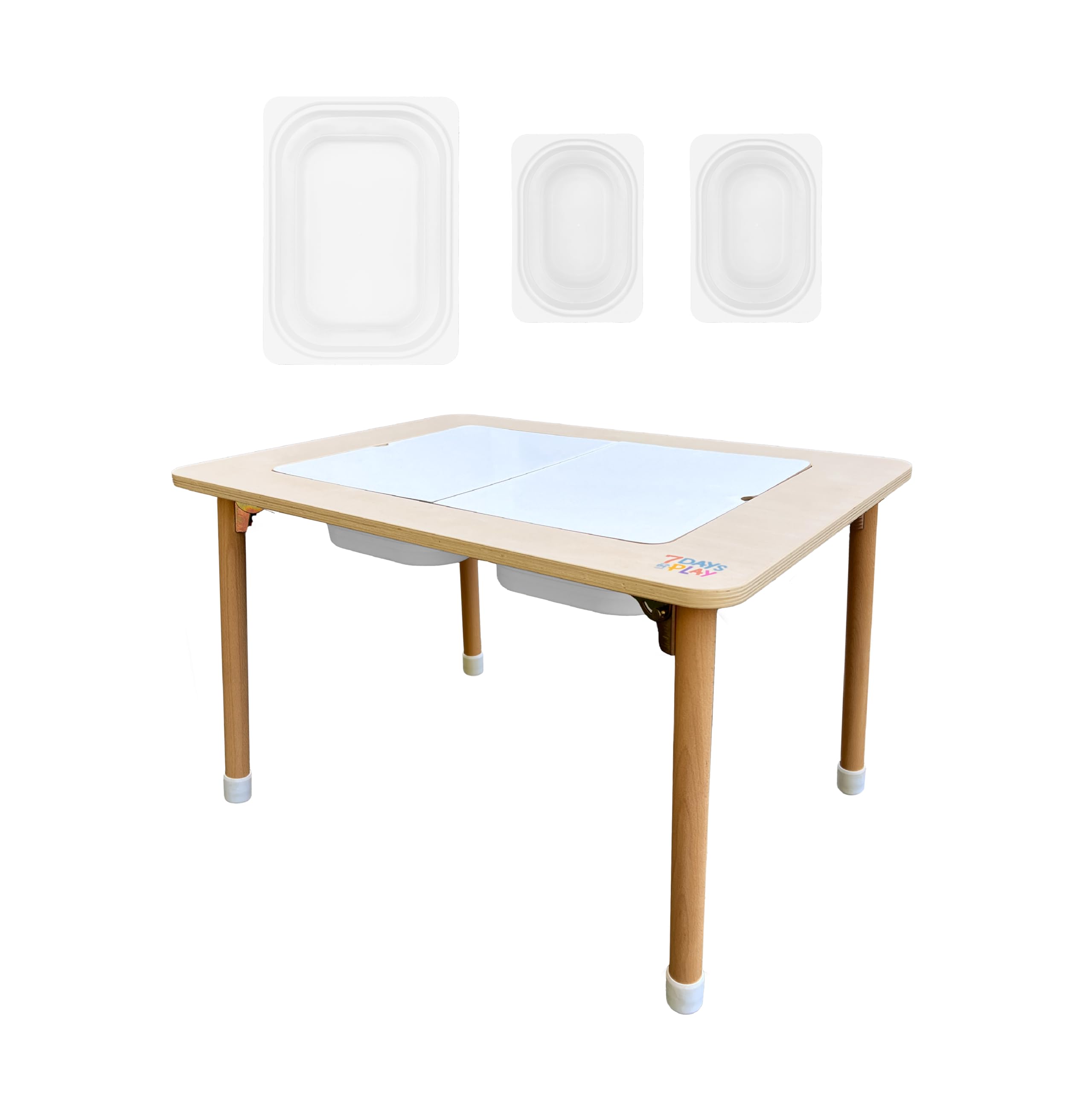 Foldable Sensory Play Activity Table with Storage Bins & Lid - Kids Learning & Developmental Toy for Home, Classroom, Daycare & Autism Therapy
