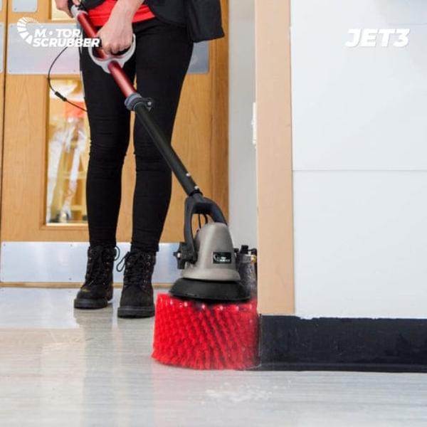 MotorScrubber Jet3 Cordless Long Handle Floor Scrubber - Powerful Electric Spin Scrubber for Tile, Grout, Bathroom & Kitchen Cleaning - Perfect for Hard Floors, Showers, and Pet Areas