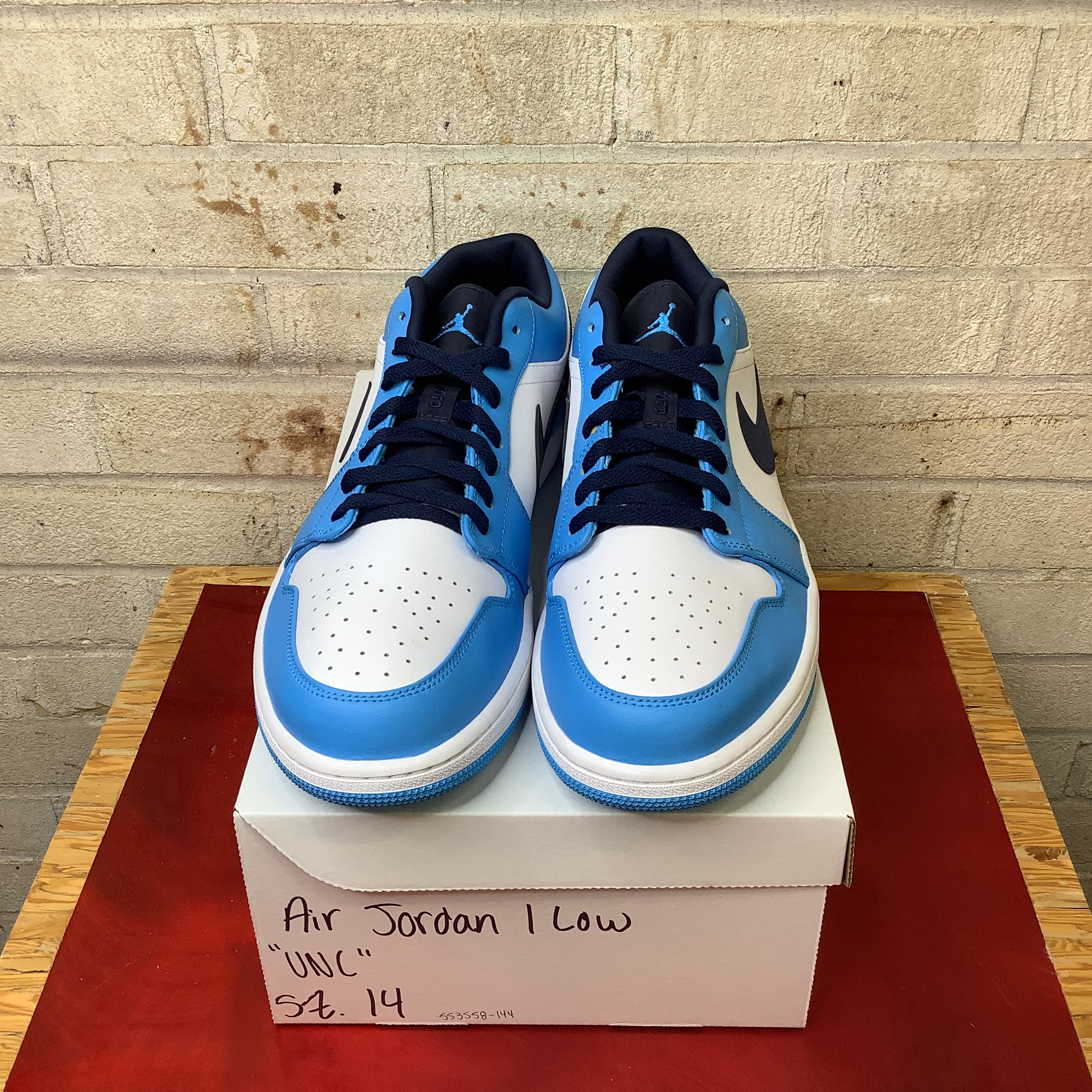 AIR JORDAN 1 LOW UNC Men's Basketball Shoes Size 14 - Blue & White (Style Code: 553558-144) | Perfect for Casual Wear, Street Fashion & Sneaker Collectors