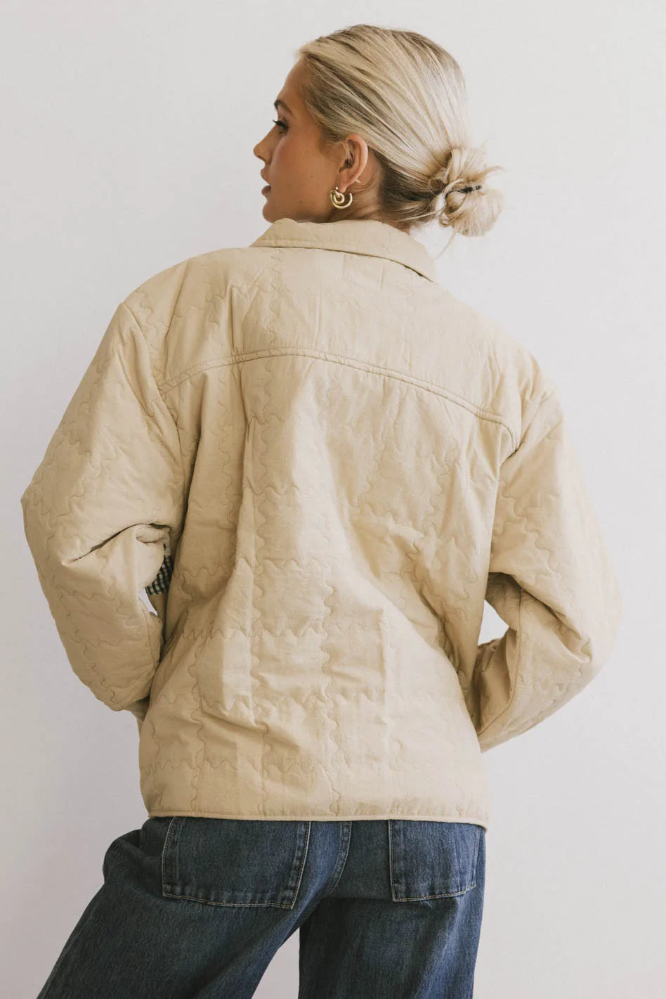 Karlie Quilted Jacket Women's Lightweight Khaki Coat - Stylish Fall & Winter Outerwear for Casual Outings & Travel