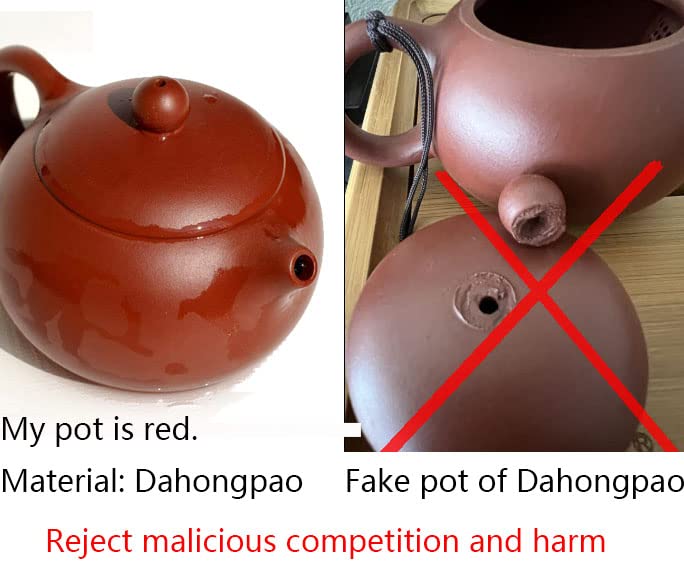 Premium 5oz Yixing Clay Teapot - Authentic Chinese Dahongpao Zisha Xishi Style for Gongfu Tea Ceremony | Perfect for Loose Leaf Tea Brewing, Tea Parties & Meditation Rituals (S Red)