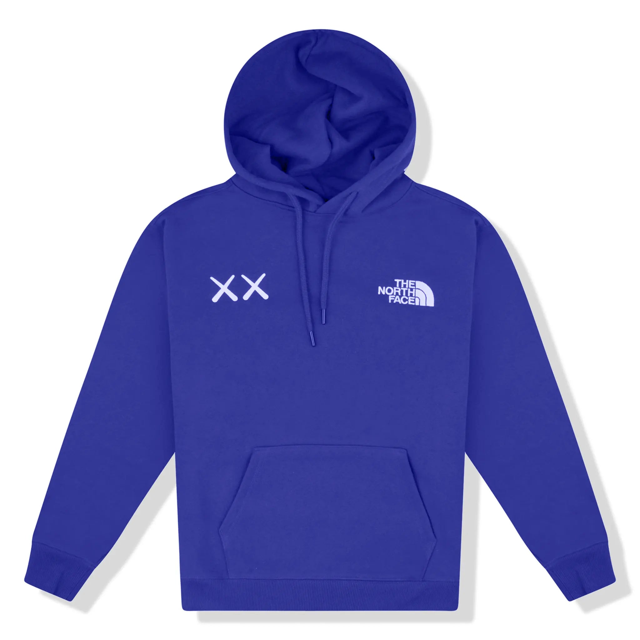 Kaws x The North Face Bolt Blue Popover Hoodie - Stylish Streetwear for Urban Adventures & Outdoor Activities