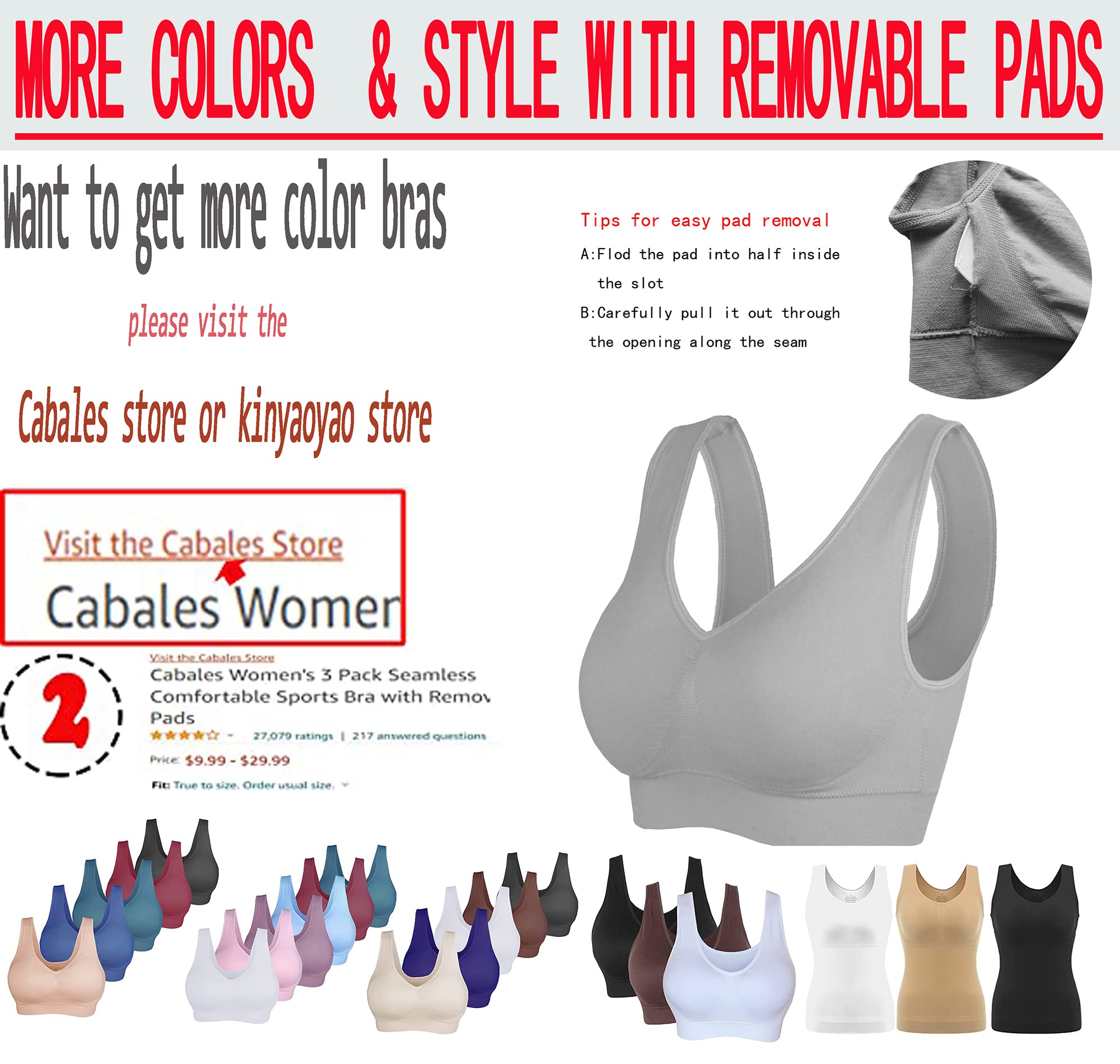 Seamless Yoga Bras for Women - Low Impact Workout & Running with Removable Pads - Perfect for Fitness & Active Lifestyle